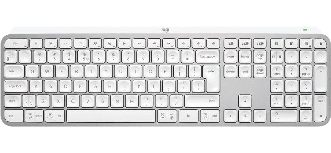 Logitech MX Keys S - Tastatur - hinterleuchtet - kabellos - Bluetooth LE - QWERTY - US-Englisch - Tastenschalter: Scissor-Key - Pale Gray afbeelding 1