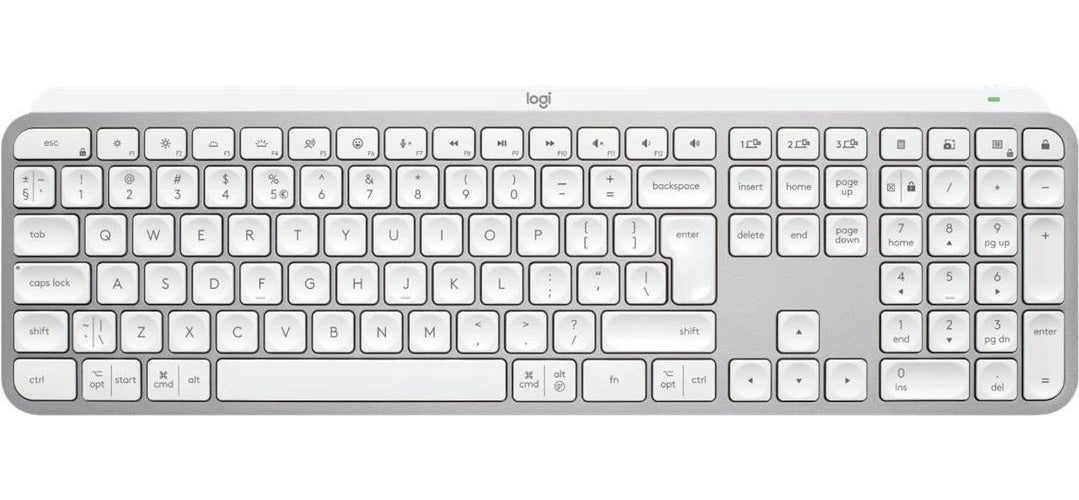 Logitech MX Keys S - Tastatur - hinterleuchtet - kabellos - Bluetooth LE - QWERTZ - Deutsch - Tastenschalter: Scissor-Key - Pale Gray (920-011566) afbeelding 1