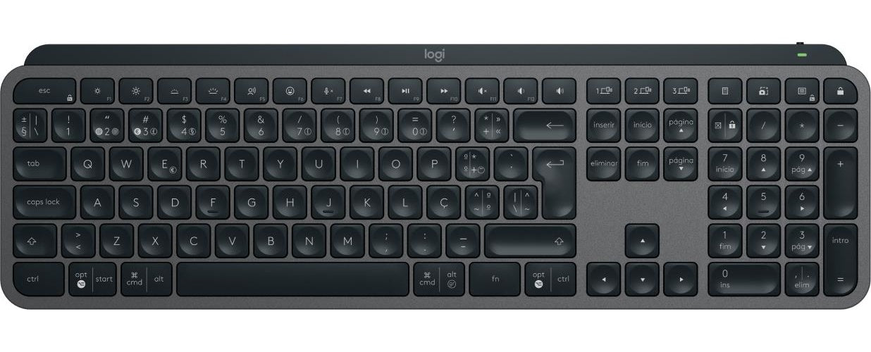 Logitech MX Keys S Tastatur RF Wireless + Bluetooth QWERTY Portuguesisch Graphit (920-011579) afbeelding 1