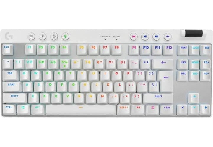 Logitech G PRO X TKL - Tastatur - Gaming - Hintergrundbeleuchtung - kabellos - 2,4 GHz, Bluetooth - QWERTY - US International - Tastenschalter: Tactile - weiß (920-012148) afbeelding 1