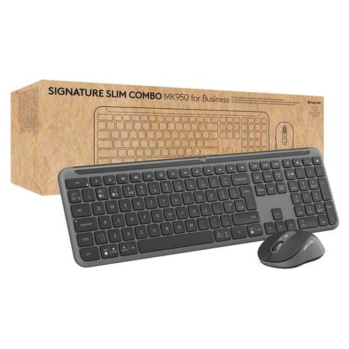 Logitech Signature Slim Combo MK950 for Business - Tastatur-und-Maus-Set - kabellos - Bluetooth 5.1 LE - QWERTY - US International - Graphite (920-012508) afbeelding 1