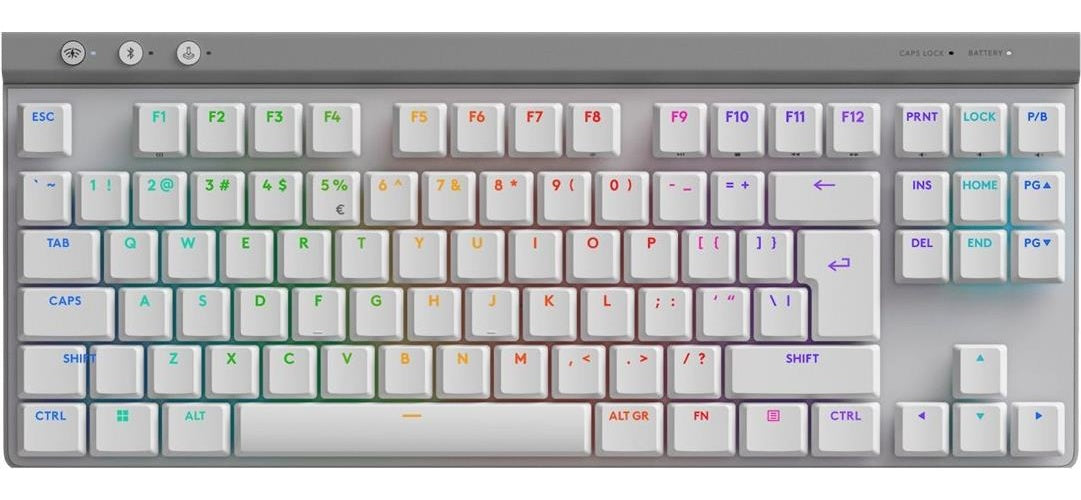 Logitech G G515 - Tastatur - LIGHTSPEED - TKL - Hintergrundbeleuchtung - kabellos - 2,4 GHz, Bluetooth, USB - QWERTY - US International - Tastenschalter: GL Tactile - white (920-012539) afbeelding 1