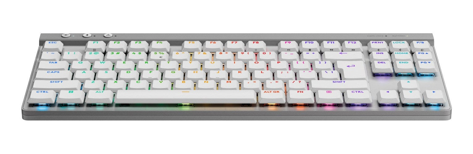 Logitech G G515 - Tastatur - LIGHTSPEED - TKL - Hintergrundbeleuchtung - kabellos - 2,4 GHz, Bluetooth, USB - QWERTY - US International - Tastenschalter: GL Tactile - white (920-012539) afbeelding 4