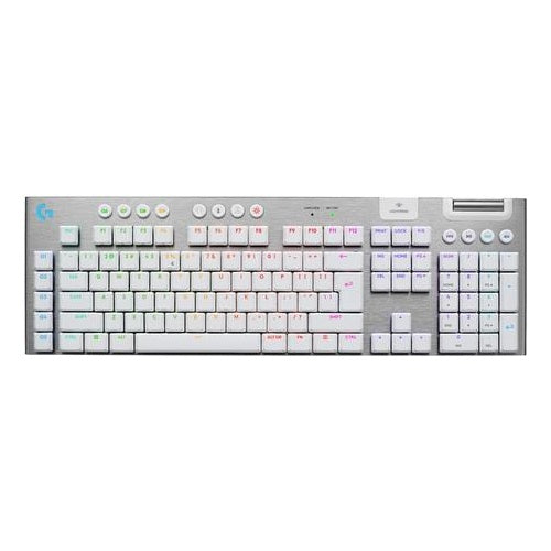 Logitech G G915 X - Tastatur - LIGHTSPEED - Hintergrundbeleuchtung - kabellos - Bluetooth 5,0, 2,4 GHz, USB - QWERTY - US International - Tastenschalter: GL Tactile - weiß (920-012690) afbeelding 1