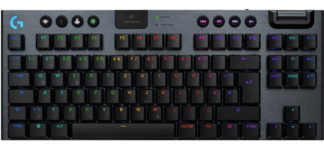 Logitech G G915 X - Tastatur - LIGHTSPEED - TKL - Hintergrundbeleuchtung - kabellos - Bluetooth 5,0, 2,4 GHz, USB - QWERTZ - Deutsch - Tastenschalter: GL Linear - Schwarz (920-012744) afbeelding 1