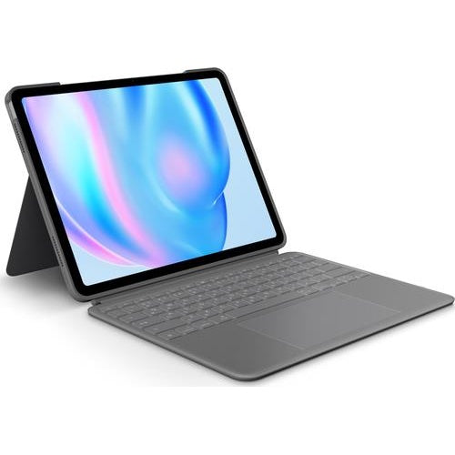 Logitech Combo Touch - Tastatur und Foliohülle - mit Trackpad - hintergrundbeleuchtet - Apple Smart connector - QWERTZ - Schweiz - Oxford Gray - für Apple 13-inch iPad Air M2 Wi-Fi, M2 Wi-Fi + Cellular, M3 Wi-Fi, M3 Wi-Fi + Cellular (920-01 afbeelding 1