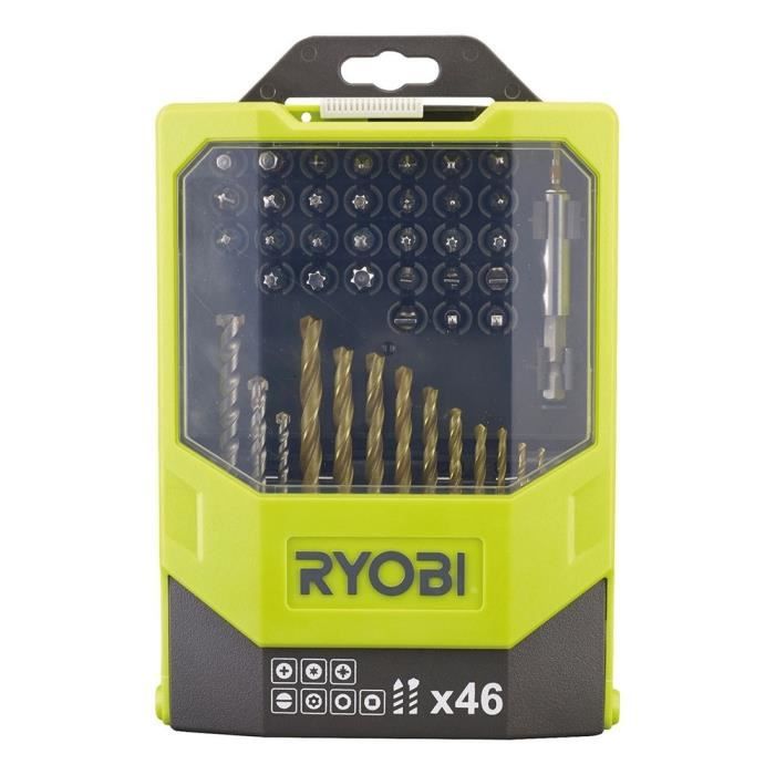 RYOBI - 46-Piece Mixed Accessory Set: Concrete & Metal Drill Bits + 31 Bits - RAK46MIX