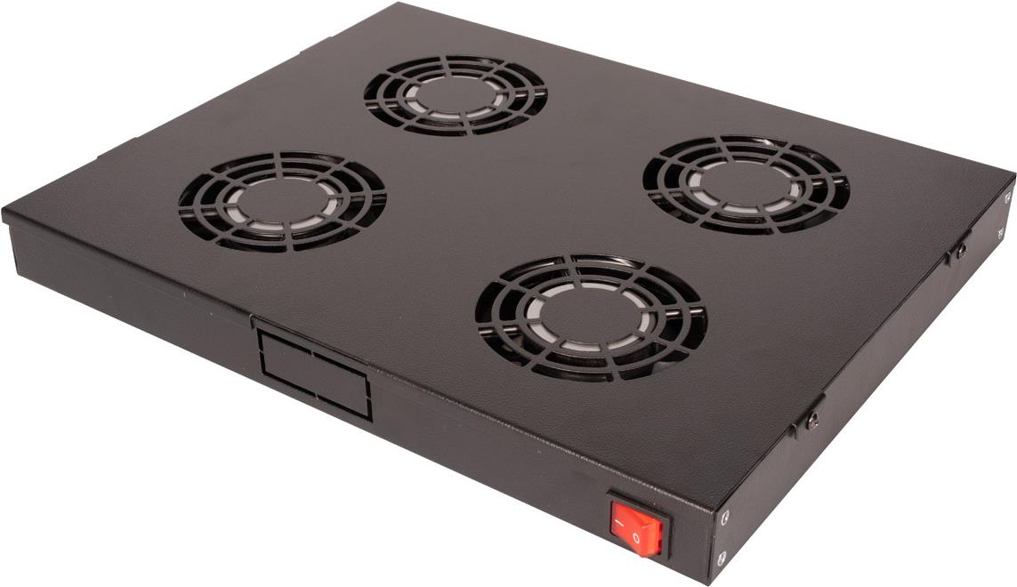 ROLINE 19 inch Fan Unit - 4 Fans ON/OFF - Black - 26.21.0306