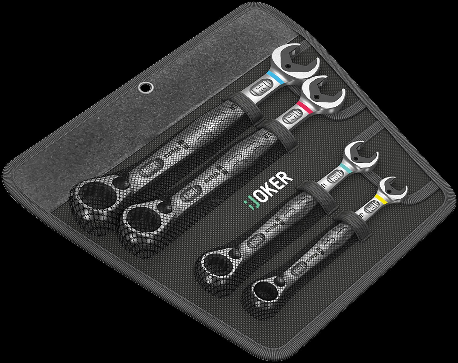 Wera Joker Switch Set 10,13, 17,19 mm - 1/4" - Chrome - 05020090001