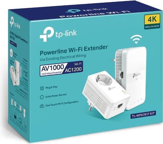 TP-LINK TL-WPA7619 KIT - 1000 Mbit/s - IEEE 1901,IEEE 802.3,IEEE 802.3ab,IEEE 802.3u - Gigabit Ethernet - Wi-Fi 5 (802.11ac) - 802.11a,802.11b,802.11g,Wi-Fi 4 (802.11n),Wi-Fi 5 (802.11ac) - HomePlug AV2 (TL-WPA7619 kit(DE))