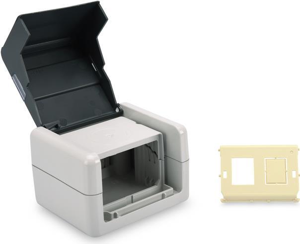 DIGITUS Installation Box Network Interface - Outdoor - Anthracite - 2 Ports - IP44
