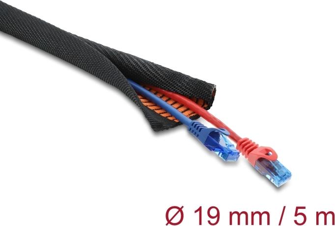 Delock Cable Protection Sleeve Black 5 m x 19 mm (19023)