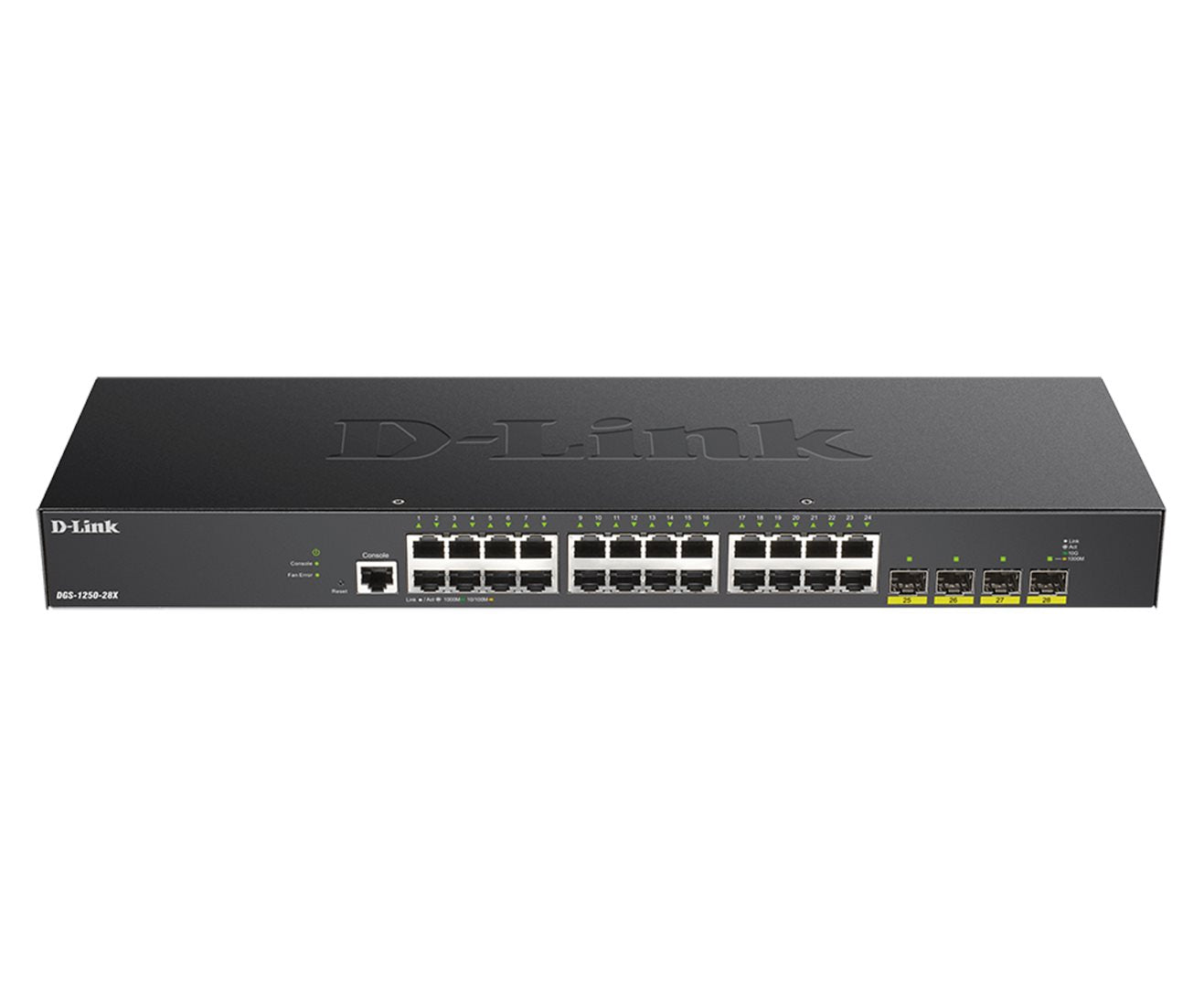 D-Link DGS 1250-28X - L3 Lite Smart Switch - 24 x 10/100/1000 + 4 x 10 Gigabit SFP+ - Rack Mountable
