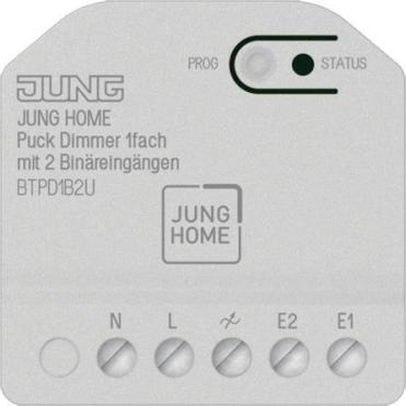 Jung BT P D1 B2 U JUNG HOME Puck Dimmer 1 Channel with 2 Binary Inputs (BTPD1B2U)