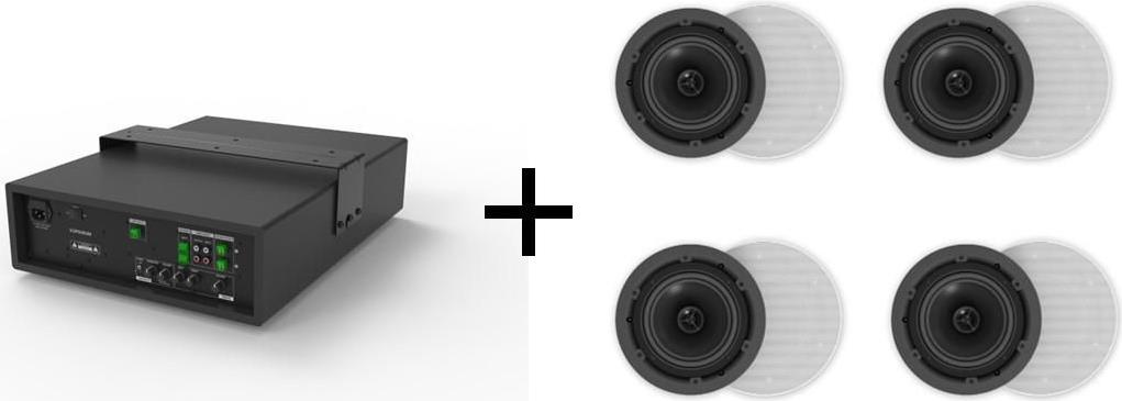 VivoLink Audiopack Subwoofer 8" 50W + 4 Ceiling Speakers AUDIOPACK4