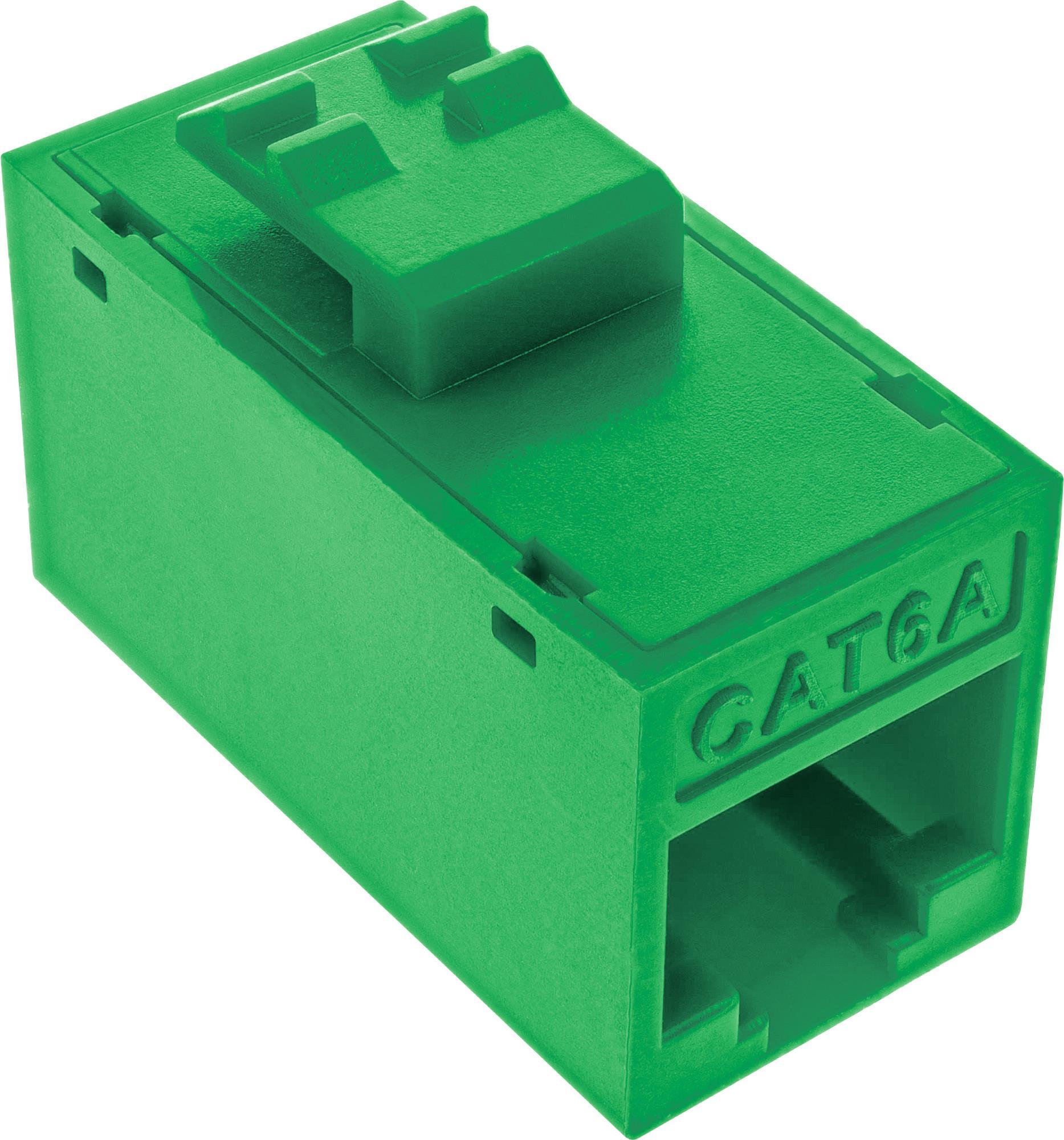 InLine Keystone RJ45 Female/Female Connector - Cat.6A - 8-Pack - Green 1-Verdrahtung