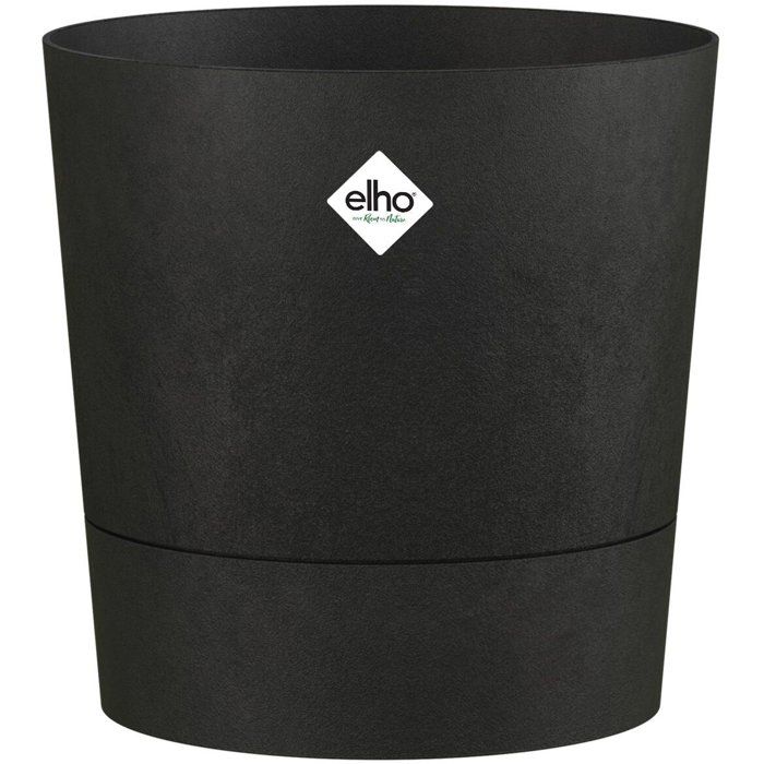 ELHO Round Flower Pot - Foss Round 35 - 21 L - L 35 x W 34.5 x H 34 cm - Black -