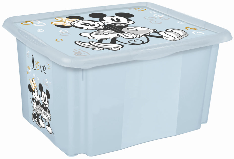 keeeper Mickey Storage Box, 30 L, Cloudy Blue, with Lid
