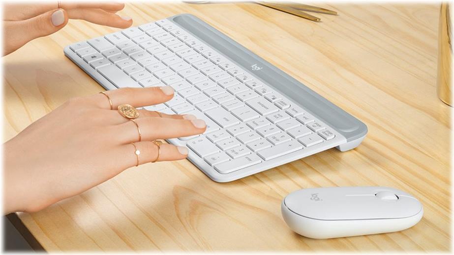 Logitech MK470 Slim Wireless Combo Keyboard and Mouse Off-white
