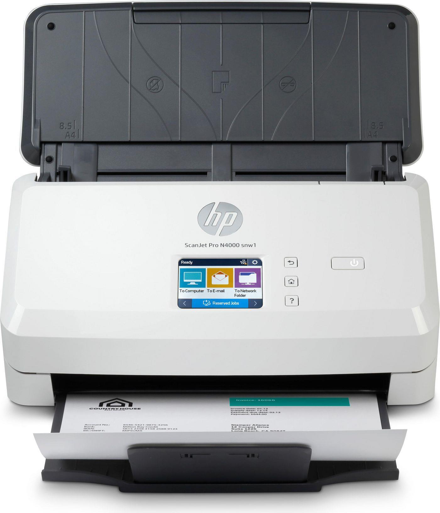 HP Scanjet Pro N4000 Snw1 Scanner 600 X 600 Dpi A4 Black, White (6FW08A)