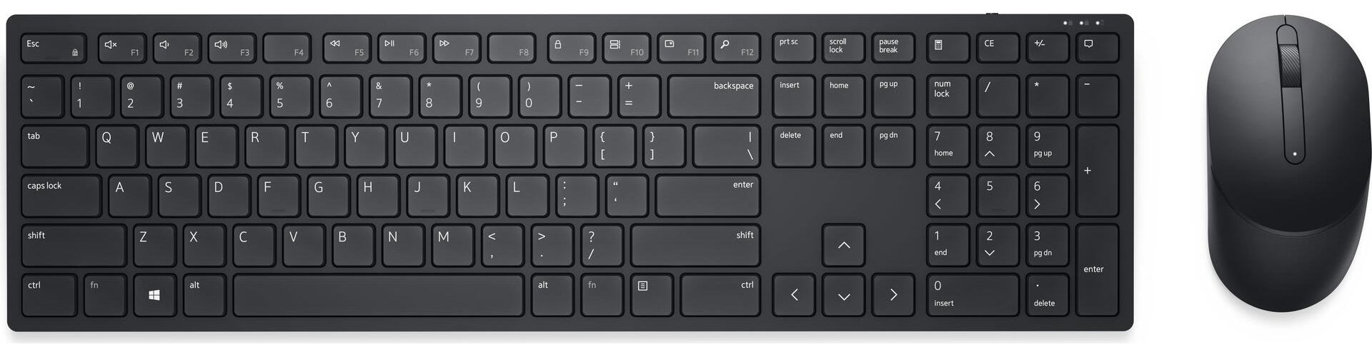 Dell Pro KM5221W - Tastatur-und-Maus-Set - kabellos - 2.4 GHz - QWERTZ - Deutsch - Schwarz - für Latitude 3420 afbeelding 1