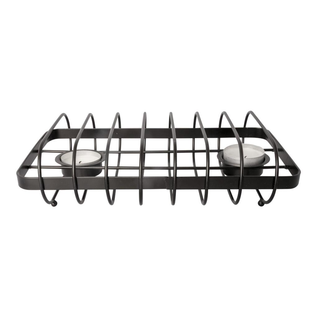 Cosy and Trendy Rechaud + 2 Tealight Holders Black/Wire Steel