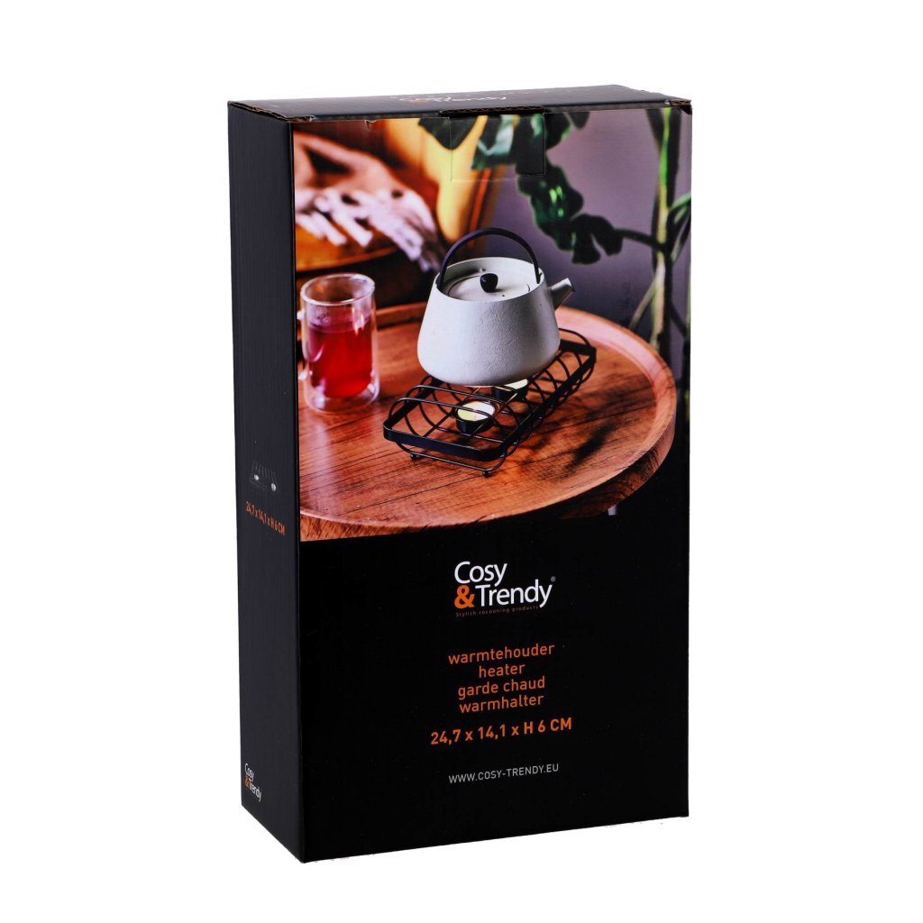 Cosy and Trendy Rechaud + 2 Tealight Holders Black/Wire Steel