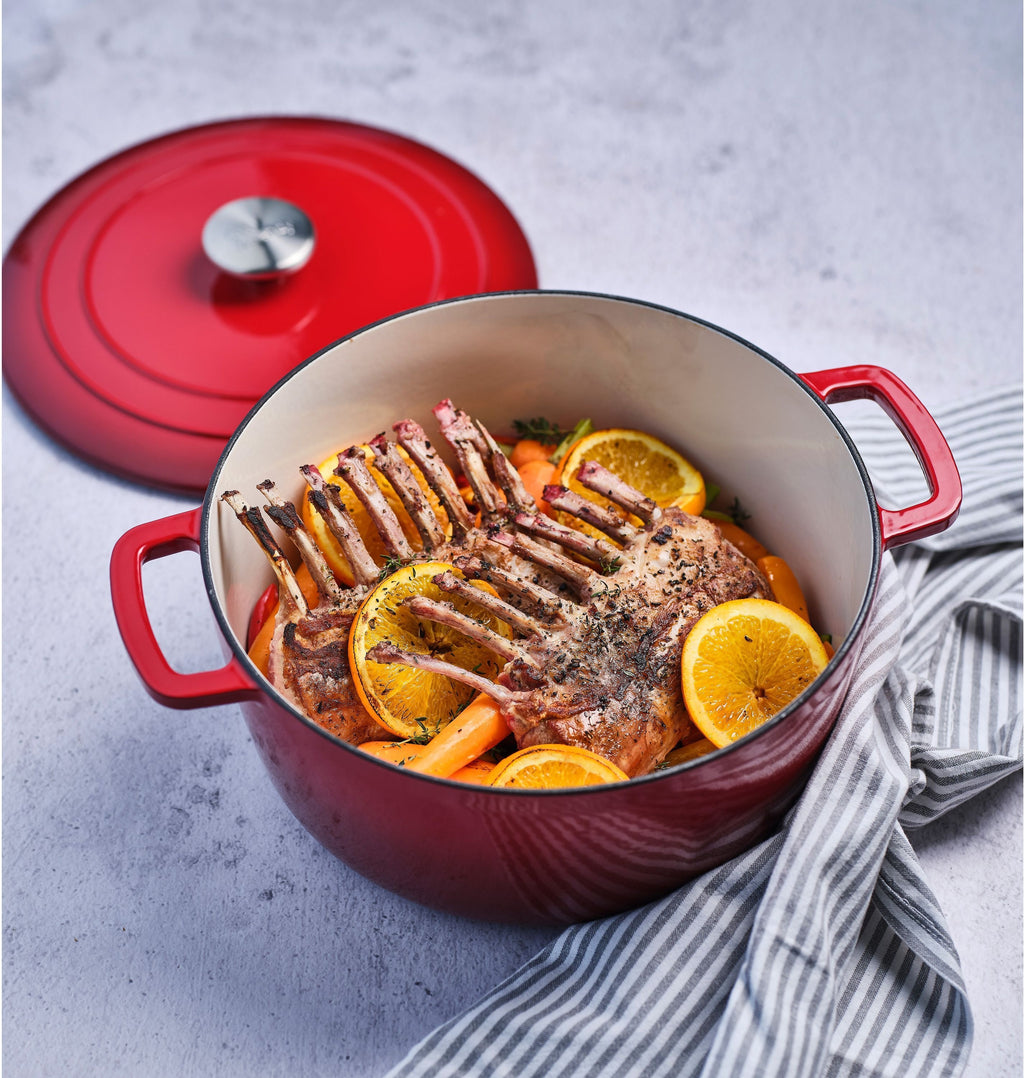 Cocotte avec couvercle - COSY & TRENDY - FONTESTIC - Fonte émaillée- Ø28 cm - 6,15 L - Tous feux dont induction - Rouge afbeelding 3