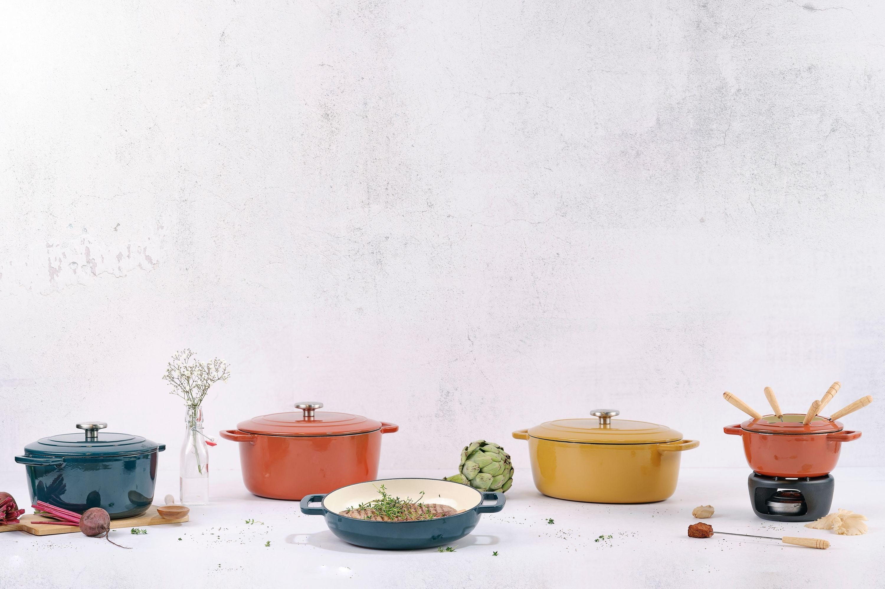 Cocotte avec couvercle - COSY & TRENDY - FONTESTIC - Fonte émaillée- Ø28 cm - 6,15 L - Tous feux dont induction - Rouge afbeelding 4