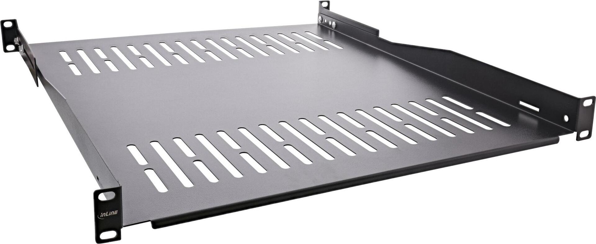 InLine 19" Shelf 550 mm 50 kg 1U RAL 9005 Black (19114 G) 1HE