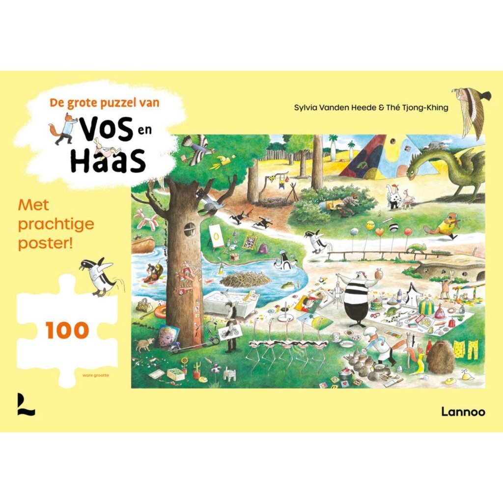 Puzzle The Big Fox and Hare Puzzle 100 Pieces + Poster - Fun Puzzle for Kids