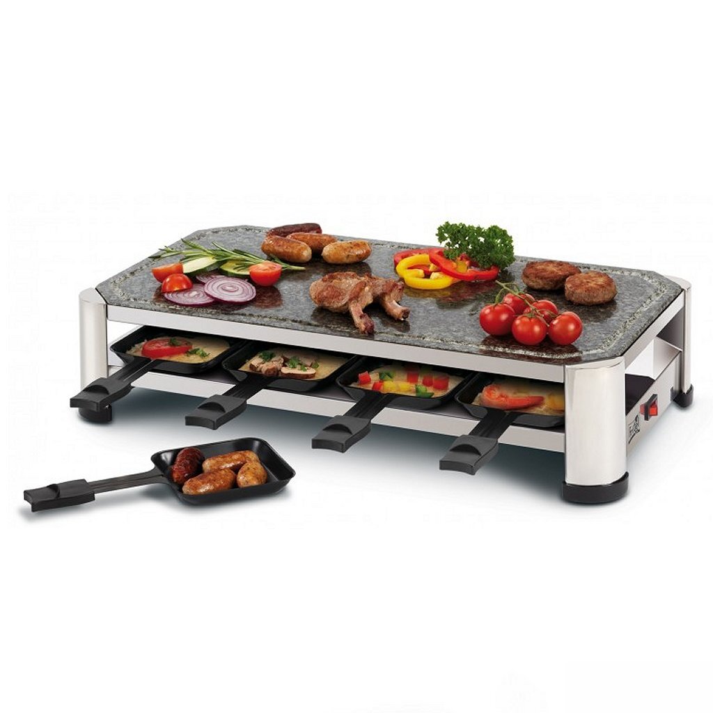 Fritel 142081 Stone Grill Raclette Stainless Steel/Black - For 2-8 People