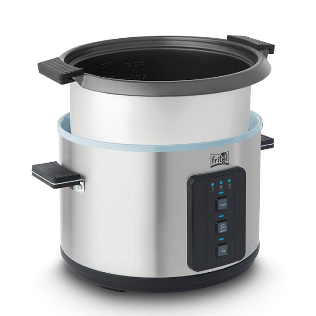 Fritel RC1377 Rice and Pasta Cooker Stainless Steel/Black - 6 Liters, 1100 Watts