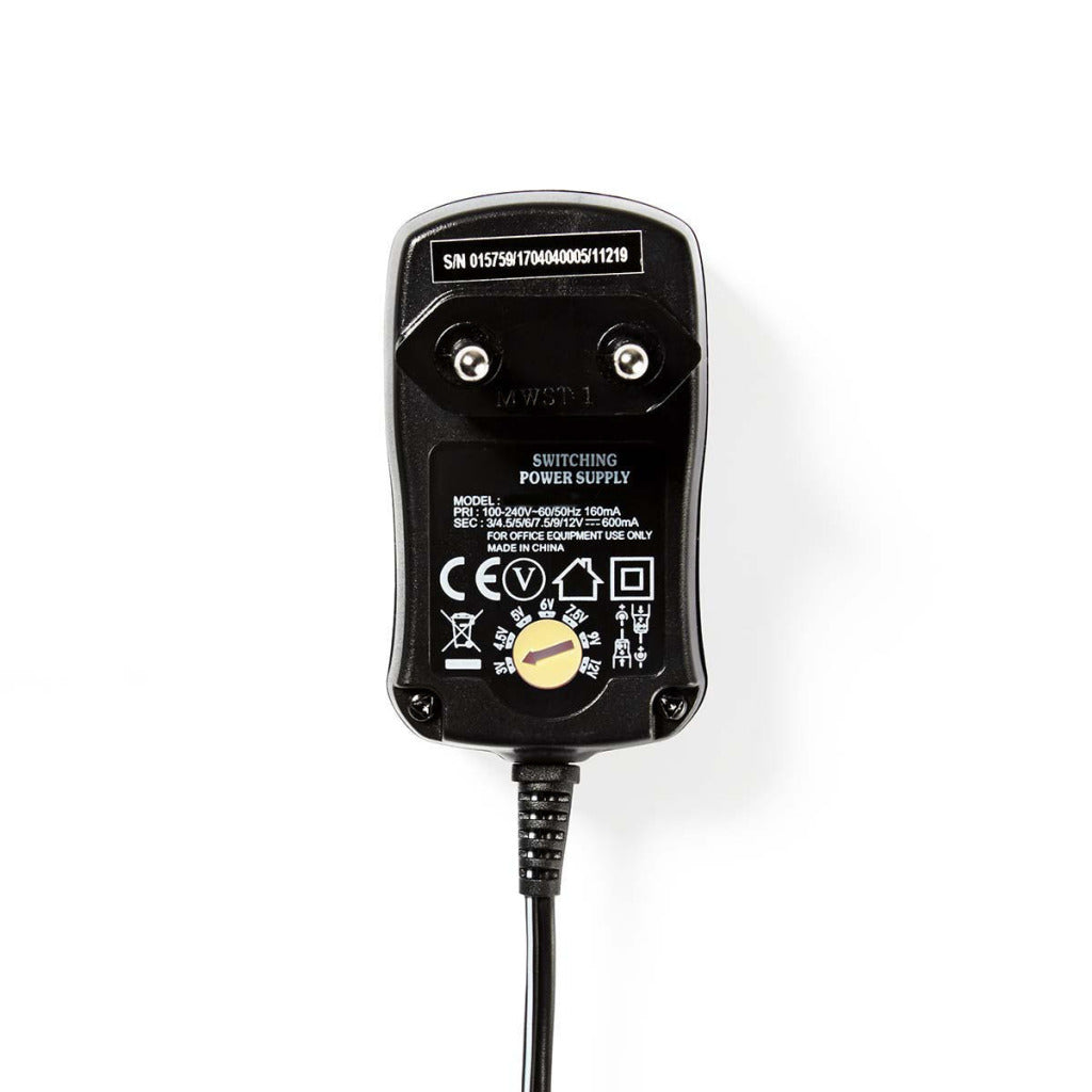 Nedis ACPA006 Universal AC Power Adapter 3/4.5/5/6/7.5/9/12 V DC 0.6 A