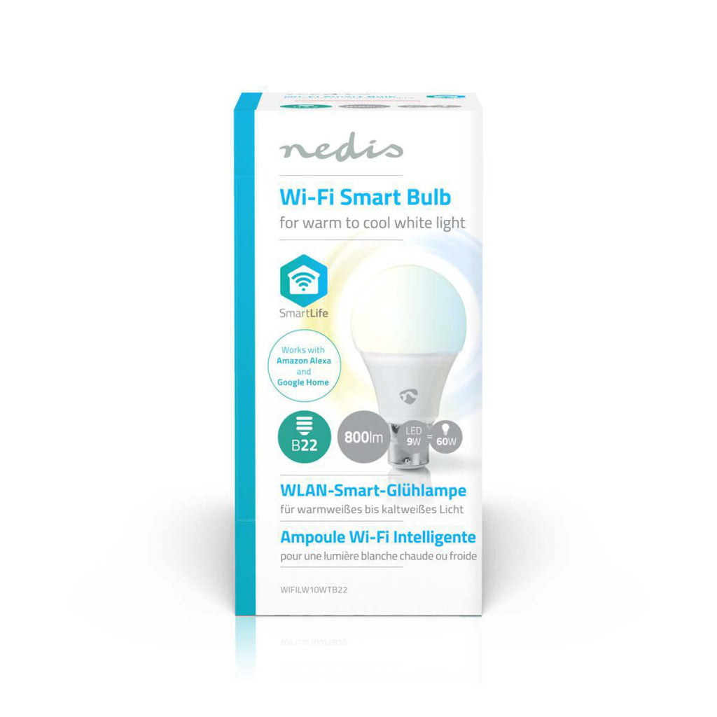 Nedis Wi-Fi Smart LED Bulb Warm to Cold White B22 9W WIFILW10WTB22