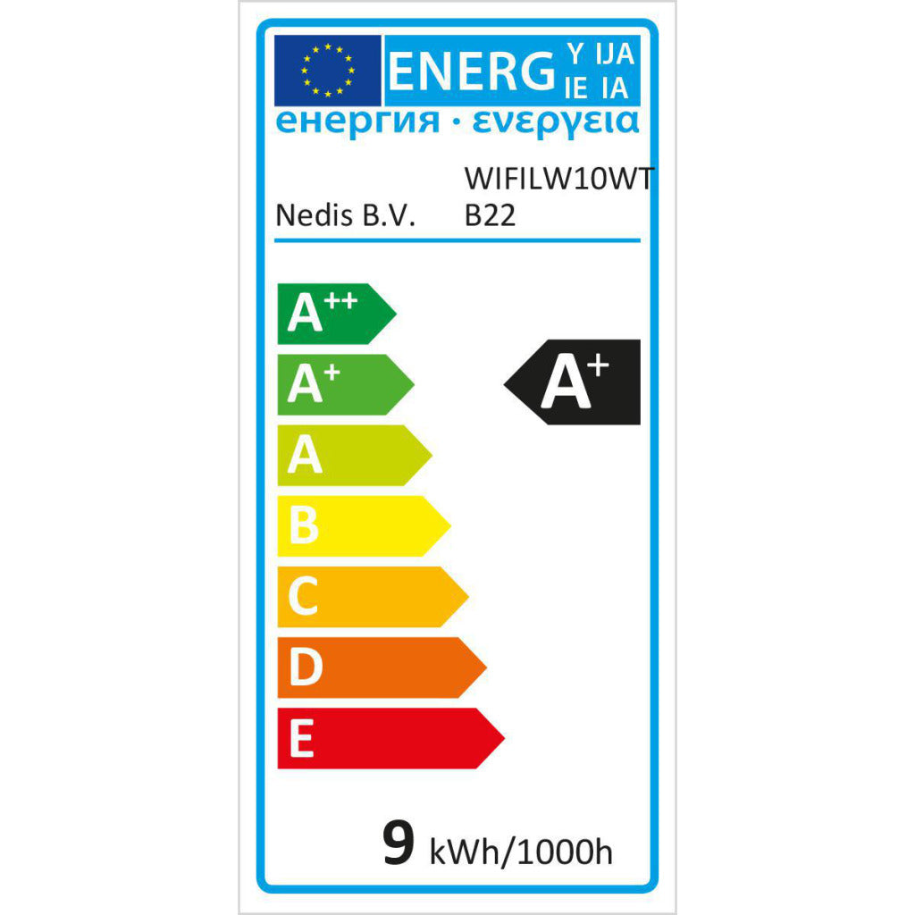 Nedis Wi-Fi Smart LED Bulb Warm to Cold White B22 9W WIFILW10WTB22