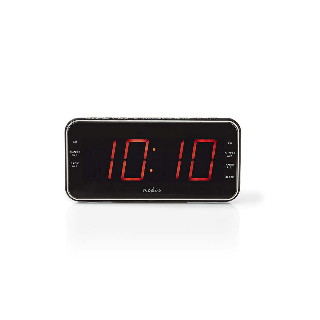 Nedis CLAR004BK Digital Alarm Clock Radio with LED Display and Snooze Function