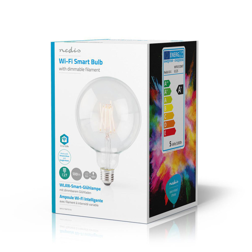Nedis Wi-Fi Smart LED Filament Bulb E27 125 Mm 5 W WIFILF10WTG125