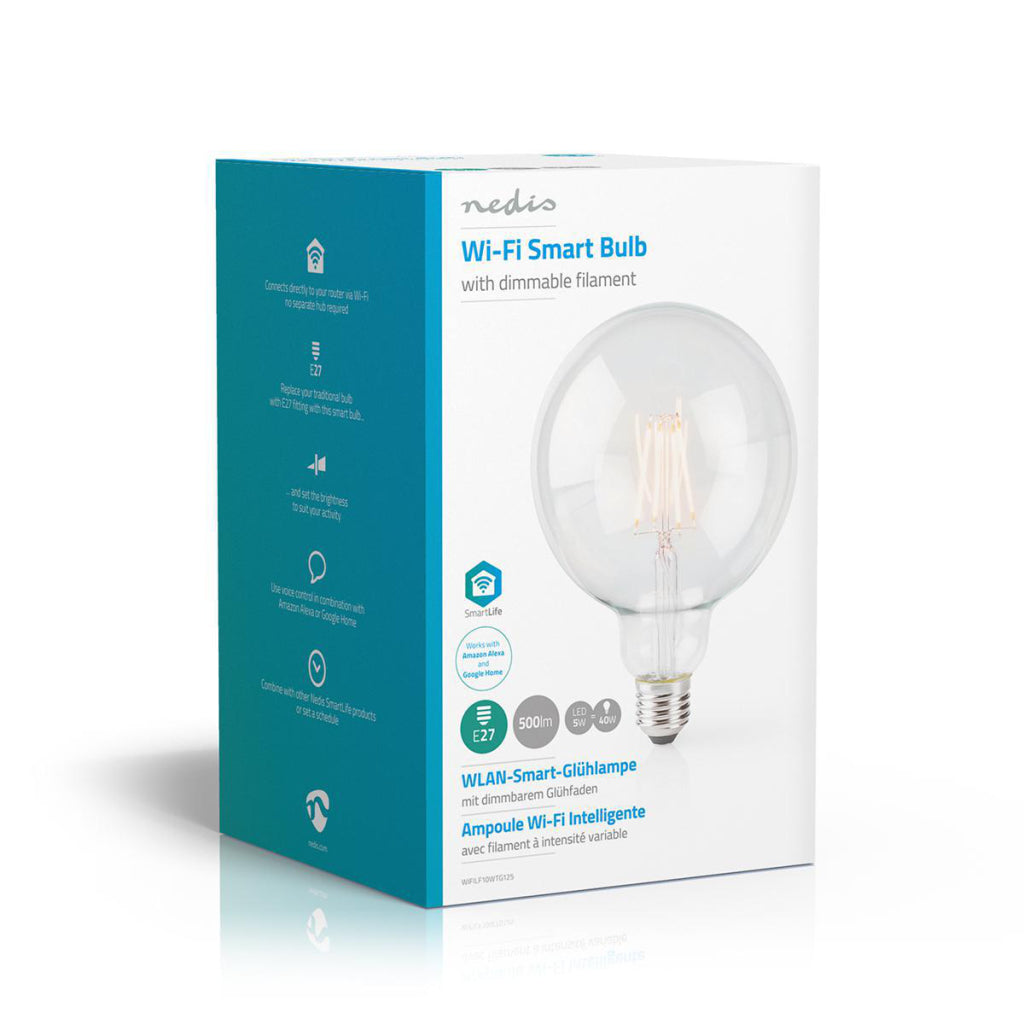 Nedis Wi-Fi Smart LED Filament Bulb E27 125 Mm 5 W WIFILF10WTG125