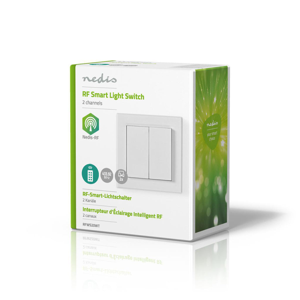 Nedis RFWS20WT RF Smart Double Light Switch - 30 m Range