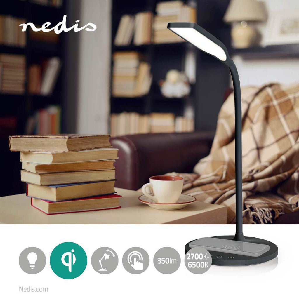 Nedis LTLGQ3M2BK LED Lamp with Wireless Charger - Black