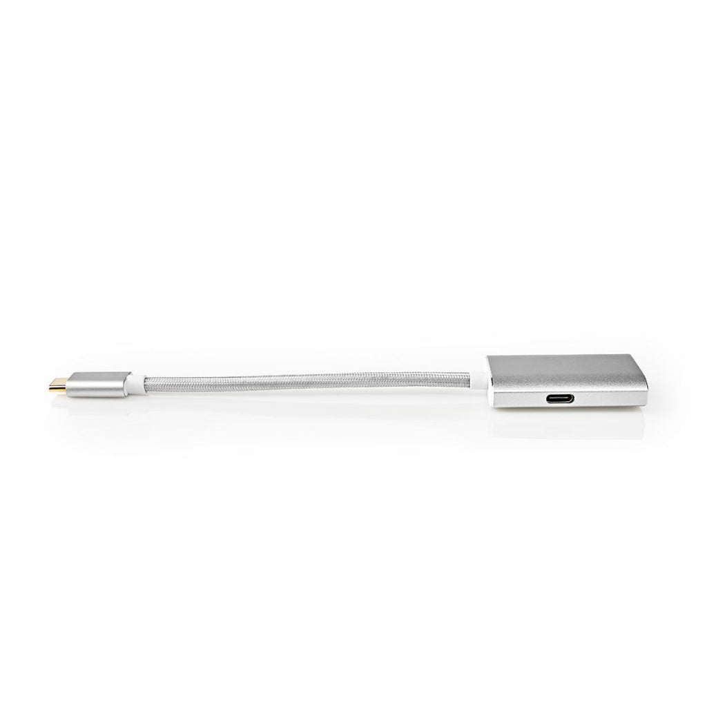 Nedis CCTB64680AL02 USB Adapter USB 3.2 Gen 1 USB Type-C Male HDMI Connector 0.20 M Round Gold-Plated Knitted/ Nylon Silver Cover Window Box