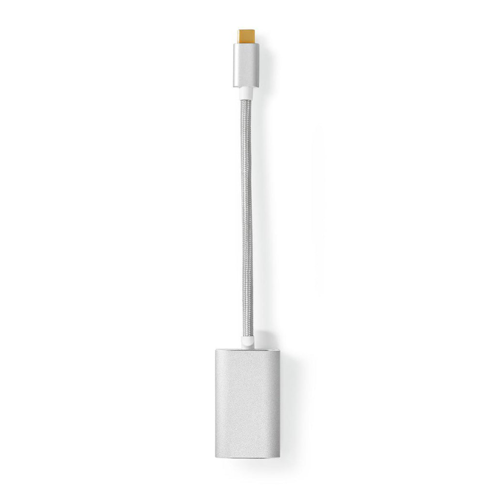 Nedis CCTB64680AL02 USB Adapter USB 3.2 Gen 1 USB Type-C Male HDMI Connector 0.20 M Round Gold-Plated Knitted/ Nylon Silver Cover Window Box
