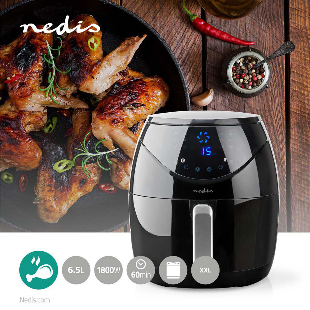 Nedis KAAF250EBK Hot Air Fryer 6.5 L 1800W Black