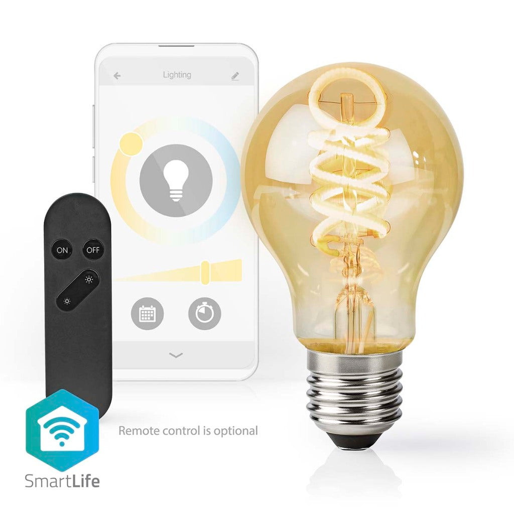 Nedis Smartlife LED Filament Bulb Wi-Fi E27 360 Lm 4.9 W Warm to Cool White WIFILRT10A60