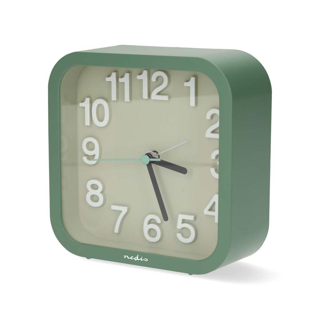 Nedis Analog Desk Alarm Clock Sage Green - 130x128x50mm