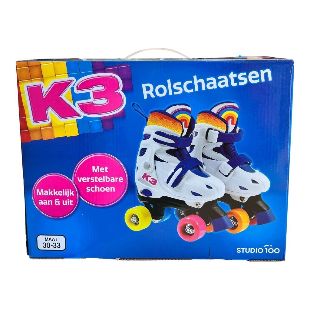 K3 Roller Skates Size 30-33 White/Rainbow