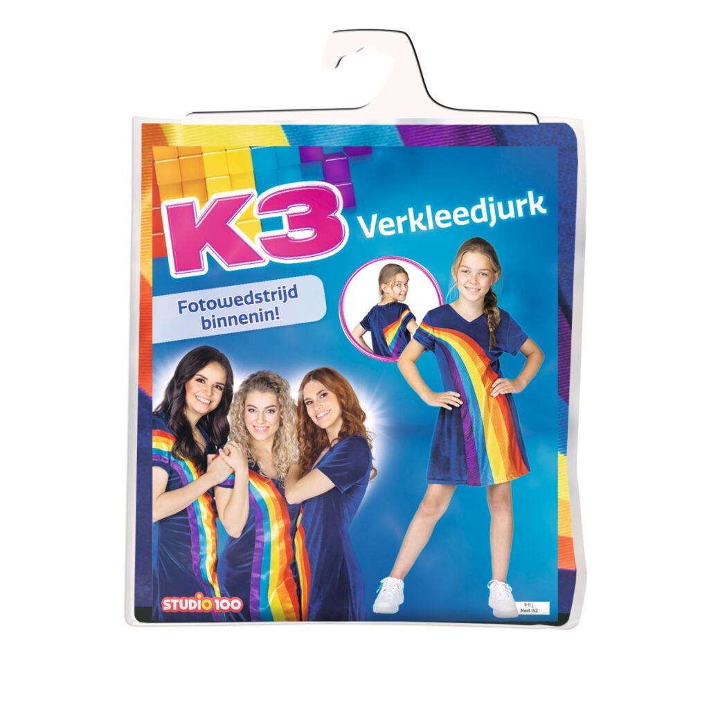 K3 Rainbow Fancy Dress 9-11 Years Blue Size 152