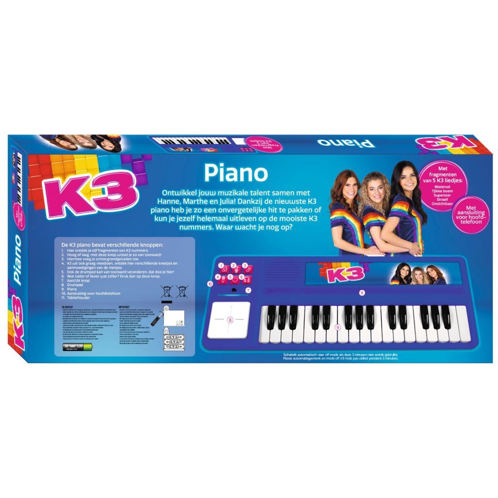 K3 Piano Blue with Headphone Jack and 5 Songs