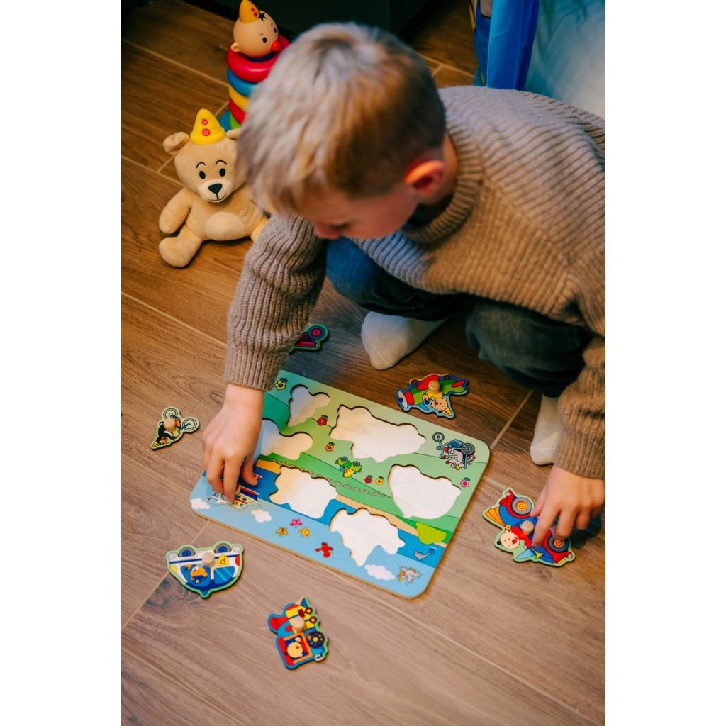 Bumba Wooden Jigsaw Puzzle Vehicles 7 Pieces